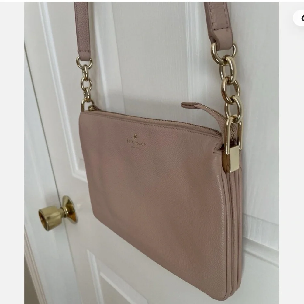 Kate Spade Leila Triple Gusset Crossbody Purse Rose Smoke - Picture 4 of 12